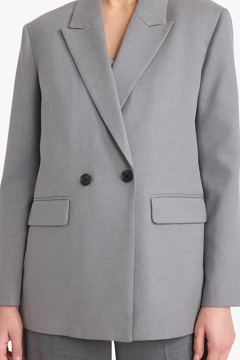 DeFacto Grey Woman Oversize Fit Blazer Casual - Image 4